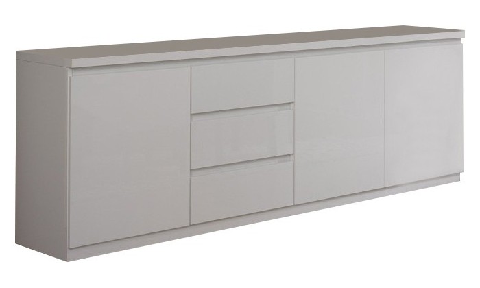 Bahut design blanc à 3 portes et 3 tiroirs MADRID