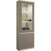 Vitrine à 1 porte coloris Blanc et Gris avec led intégré MADRID-5