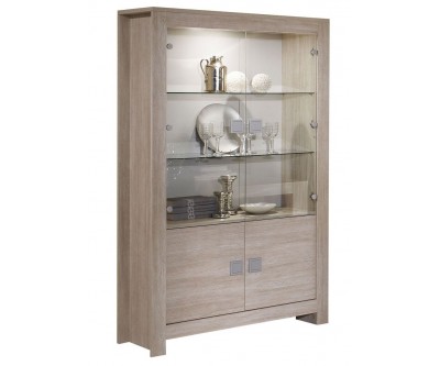 Vitrine 2 portes design chêne CELIO