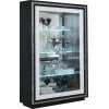 Vitrine 2 portes ultra design noir et blanc laqué avec strass KRISTAL