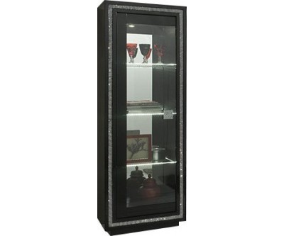 Vitrine 1 porte noir laqué avec strass KRISTAL-2